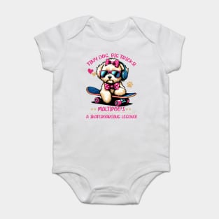 Dog Maltipoo Sunglasses -  Cool Maltipoo Mom Skateboarding Baby Bodysuit